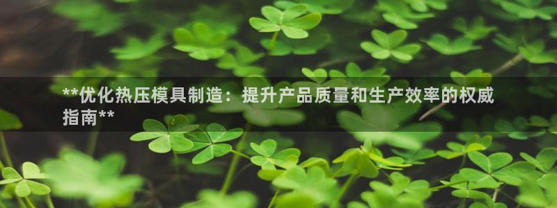 emc易贝体育怎么样：**优化热压模具制造：提升产品质量